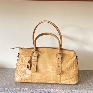 Dooney and Bourke yellow Nike Croco Satchel